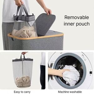 Collapsible Oxford Fabric Laundry Hamper <b>Large</b> Capacity Waterproof Dirty Clothes <b>Basket</b> with Handle for Bathroom Bedroom - Product Image 3