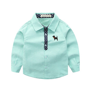 Estilo coreano mangas largas moda cuello niños ocio borde abierto Casual chico camisa para 10Y - Product Image 2