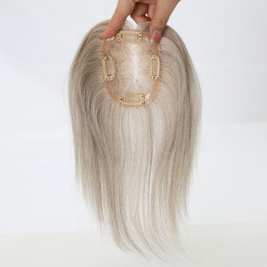 TopEllesダブルドローバージンヘアショートグレーカラー3*4スモールモノトッパー使いやすい女性用トッパー - Product Image 2