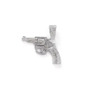Fast Shipment Custom Metal Pendants Pistol Charms Design Chain Necklace Jewelry for Men