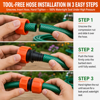 Connecteur rapide pour tuyau d'arrosage de jardin en plastique ABS 1/2 pouce, écologique, durable, six couleurs, pour outils de jardin et irrigation par aspersion