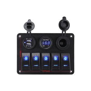 Accesorios para interruptores Yuhe YH-DH5-QC, panel de interruptores de control impermeable de 5 vías de 12V-24V, adecuado para embarcaciones, con interruptor basculante. - Product Image 3
