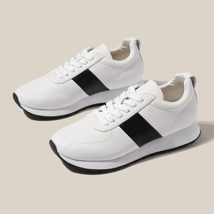 Chaussures de golf pour hommes en cuir premium, grandes tailles, respirantes, style sportif, à lacets, rehaussantes pour le quotidien et la mode - Product Image 3