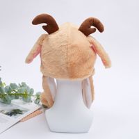 Chapeau de Noël en peluche à oreilles mobiles, design airbag à mouvement de saut, style Père Noël et renne, moelleux, pour fête de Noël, cosplay, accessoire photo, cadeau de fêtes