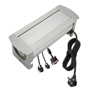 Prise de courant électrique encastrée rotative et escamotable pour bureau, avec ports VGA et réseau