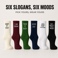 Chaussettes de sport en coton à semelle épaisse style slogan avec semelle mi-éponge