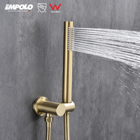 Pour Empolo luxe hôtel douche mélangeur ensemble 3 voies pluie douche mitigeur système de salle de bain complet en laiton Durable