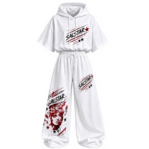 Wholesale Custom <b>Women</b> Oversized Drop Shoulder Hoodie Baggy Sweatpants <b>White</b> Streetwear Private Label 2 Piece Matching <b>Tracksuit</b> - Product Image 3