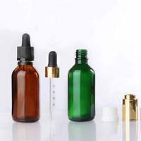Bouteille en verre de parfum d'huile essentielle avec compte-gouttes de pipette graduée pour l'emballage cosmétique rond de crème pour le visage et de gouttes oculaires