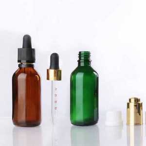 Bouteille <span class=keywords><strong>en</strong></span> verre de parfum d'huile essentielle avec compte-gouttes de <span class=keywords><strong>pipette</strong></span> graduée pour l'emballage cosmétique rond de crème pour le visage et de gouttes oculaires - Product Image 2