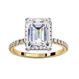 Anillo de Compromiso con Diamante Cultivado en Laboratorio, Corte Esmeralda, 2.50 Quilates, Certificado por IGI, en Oro de 14K, VVS, Joyería de Boda - Product Image 4