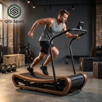 Tapis roulant manuel incurvé non motorisé en bois massif, commercial, 180 kg, auto-alimenté, certifié CE, OEM