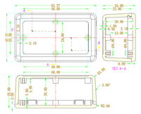 BMD 60014 pabrik OEM desain kustom IP54 ABS cetakan plastik Elektronik & instrumen kandang Casing catu daya