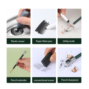 Set di 12 Matite per Artisti Giorgione, Matite per Schizzi e <span class=keywords><strong>Disegno</strong></span> in Scatola di Latta Verde, Grafite e Carboncino per Studenti e Artisti - Product Image 6