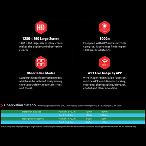 Détecteur d'iray Vision nocturne longue portée télescope monoculaire infrarouge imagerie thermique Mil Style caméra portée pour la chasse 50 Hz CMOS - Product Image 5