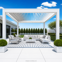 Toit de jardin électrique de luxe sophistiqué européen, durable, polyvalent, avec télécommande, pour aménagement de patio et espace piscine