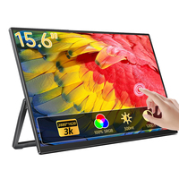 Eimio 1200:1 Contraste dynamique Moniteur portable 15,6 pouces Écran tactile Écran partagé pour la surveillance de sécurité Extension d'écran d'ordinateur portable OEM ODM