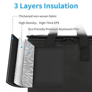 Bolsa de Gran Capacidad para Entrega de Alimentos, Tipo Tote, Negra, para Picnic, Frutas, Comestibles, con Panel Solar, Impermeable, Aislada, para Pizza, con Logotipo Personalizado - Product Image 3