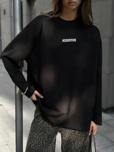 Sudadera de Mujer, Moda Primavera Verano, Holgada, Color Sólido, Manga Regular, Cuello con Botones, Estampado en Caliente - Product Image 6