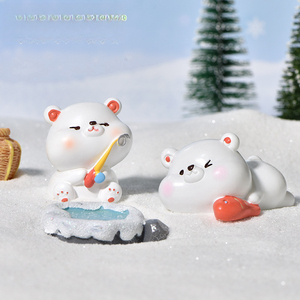 Série Weij <span class=keywords><strong>Glacier</strong></span> Ours <span class=keywords><strong>Polaire</strong></span> : Accessoires de création de micro-paysages scéniques enneigés, Ornement en résine mignon en forme d'ours pour bassin de pêche - Product Image 3