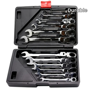 Juego de Llaves de Trinquete Versátiles de 12 Piezas con Cabezal Giratorio de 180 Grados, Herramienta Manual Mecánica de Doble Uso y Cambio Rápido de 72 Dientes WG00058 - Product Image 1
