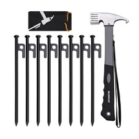 Kit de marteaux et piquets de tente robustes en acier allié, personnalisés pour le camping, avec sac de rangement