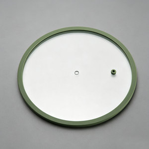 Tempered Glass <b>Lid</b> With Silicone Frame Round Cookware Cover For <b>Pots</b> And Pans - Product Image 1
