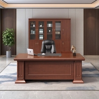 Bureau de direction, bureau simple et moderne, nouveau style chinois, bureau de direction haut de gamme en bois, ensemble de chaise