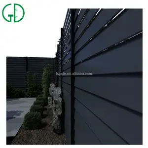 新设计现代装饰花园边界复合木材铝栅栏