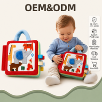 Livre en tissu doux pour bébé, 4 volumes, animaux, ABC, 123, formes, livre en tissu éducatif silencieux, ensemble de jouets d'apprentissage précoce avec poignée pour tout-petit