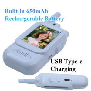 Kinder-Walkie-Talkie mit Sprachnachrichten und Fotoaufnahme, Langstrecken-Zweiwege-Funkgerät für Camping, Weihnachtsgeschenke - Product Image 3