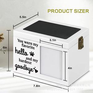 Pet Urn With Lock And Photo Frame For Dogs And Cats <b>Memorial</b> <b>Box</b> With Writing Space Rectangle Wooden Cremation Container - Product Image 4