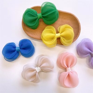 Mesh <b>bow</b> hair <b>clip</b> for girls, side <b>clip</b>, bangs <b>clip</b>, hair accessory, new style for girls in 2022. - Product Image 1