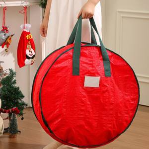 Borsa porta ghirlande natalizie rossa da 24/30/36 pollici con manici, contenitore per decorazioni natalizie - Product Image 1