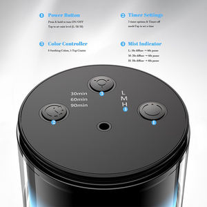 Modern Waterless Black Mini <b>Diffuser</b> USB Battery 8-Color LED Lights 600 Sq ft Coverage Auto Shutoff Room Home Car Essential <b>Oil</b> - Product Image 4