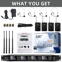DF204 Système de microphone Lavalier sans fil professionnel pour salles de conférence jusqu'à 80m Microphone Casque