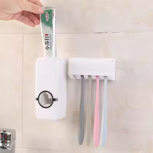 Huyo Plastic Two-piece Eco-Friendly Self-motion <b>Toothpaste</b> <b>Dispenser</b> Holder for Bathroom Use - Product Image 5