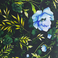 Tela Koshibo de Poliéster de Moda, Impresión Digital, Tela Koshibo Económica con Estampado Floral, Tela Crepé de Poliéster Koshibo para Vestidos