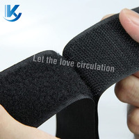 Bande de fixation auto-agrippante découpée à la forme, modèle 018, noire, autocollante, élastique, résistante à la chaleur, 100 % nylon