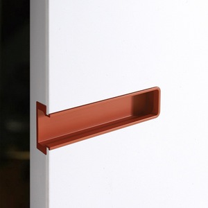 Minimalist Recessed <b>Drawer</b> Handle Aluminum Alloy Half Dumpling Shape Easy Installation For Cabinet <b>Drawer</b> - Product Image 2