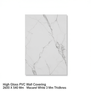 Rivestimento Murale in PVC Bianco Lucido Macarel 2600x540mm Spessore 3mm per Bagno e Cucina - Product Image 3