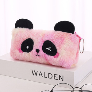 Zachte Pluche Gradient Panda Etui - Schattige Cartoon-vormige Opbergdoos met Grote Capaciteit voor Schoolspullen - Product Image 4