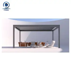 Prima Aluminium wasserdichter Luft schlitz Pavillon Outdoor Louvre System Dach Pergola