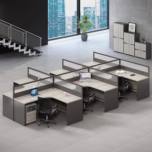 Hiện đại đơn giản văn phòng bàn Ghế kết hợp nhân viên vị trí chủ Thẻ Văn Phòng 4 người bàn - Product Image 4