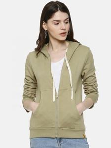 Sudadera con Logotipo Personalizado, Sudadera con Capucha Color Caqui para Mujer, Vestido con Estampado y Bordado, 100% Algodón, Ropa de Mujer 2021, OEM - Product Image 4