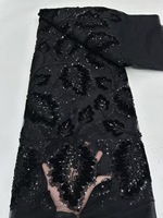 NI.AI Luxe Haute Qualité Broderie Florale Filet Perlé Dentelle Velours Flocage Séquence Avec Perles pour Robe De Mariée Matériaux