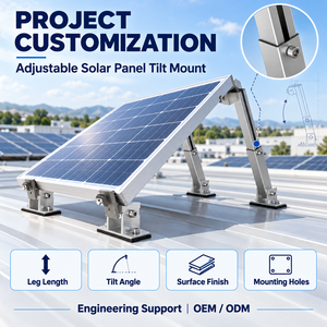 Kit de support de montage réglable en aluminium pour toit plat, camping-car et projets photovoltaïques, fabriqué sur mesure - Product Image 5