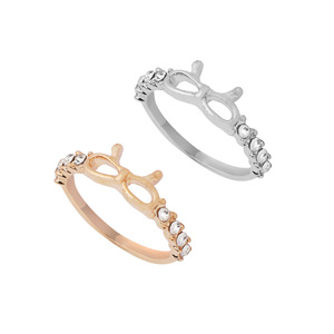 Anillo de Moda con Lazo para Mujer, Aleación con Circonita Cúbica, Joyería de Regalo 2024 - Product Image 2