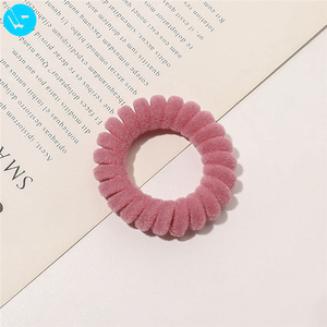 Élastiques à cheveux en velours bouclés en forme de ligne téléphonique PL Flocking - Product Image 6