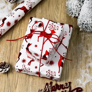 Christmas <b>Wrapping</b> <b>Paper</b> Red Reindeer Design 46.8 Square Feet Roll Gift Craft Recyclable - Product Image 5